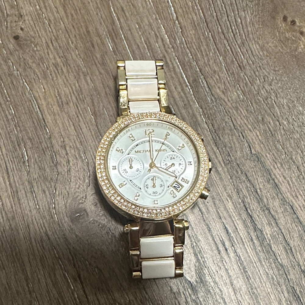 Michael Kors Gold and Cream Women's Watch